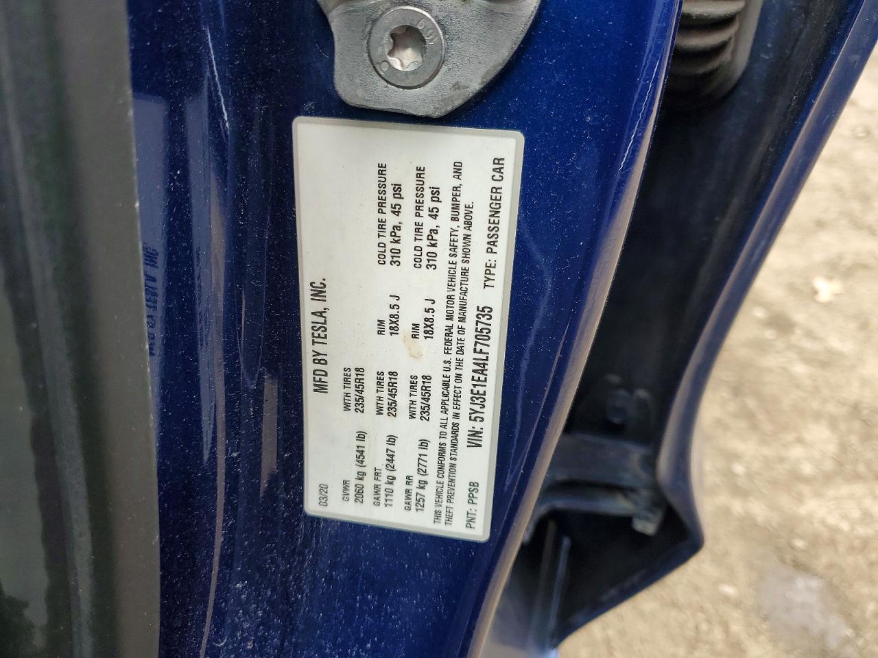 2020 TESLA MODEL 3 photo 12