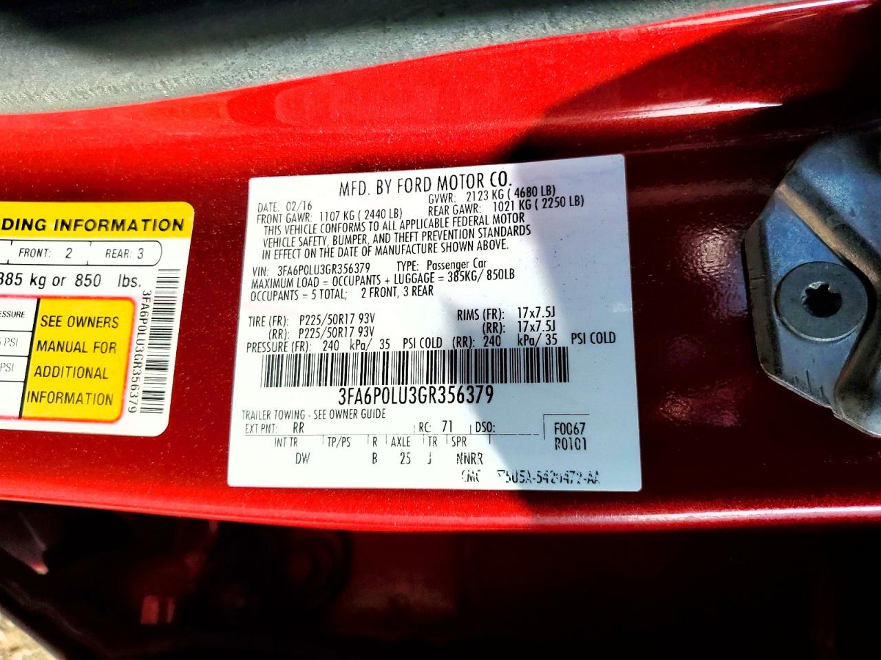2016 FORD FUSION SE HYBRID photo 12