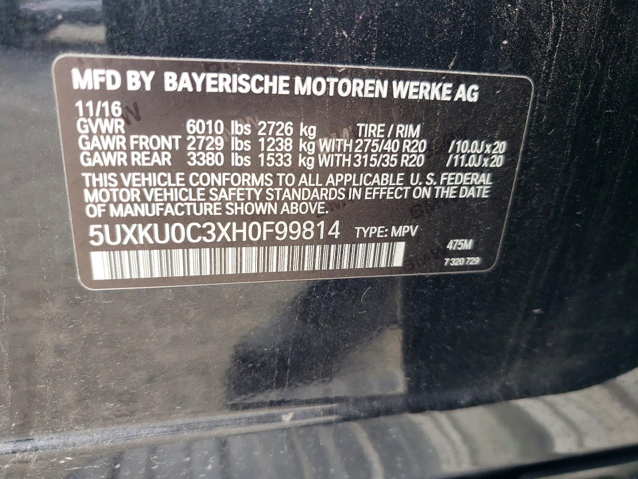 2017 BMW X6 SDRIVE35I photo 27