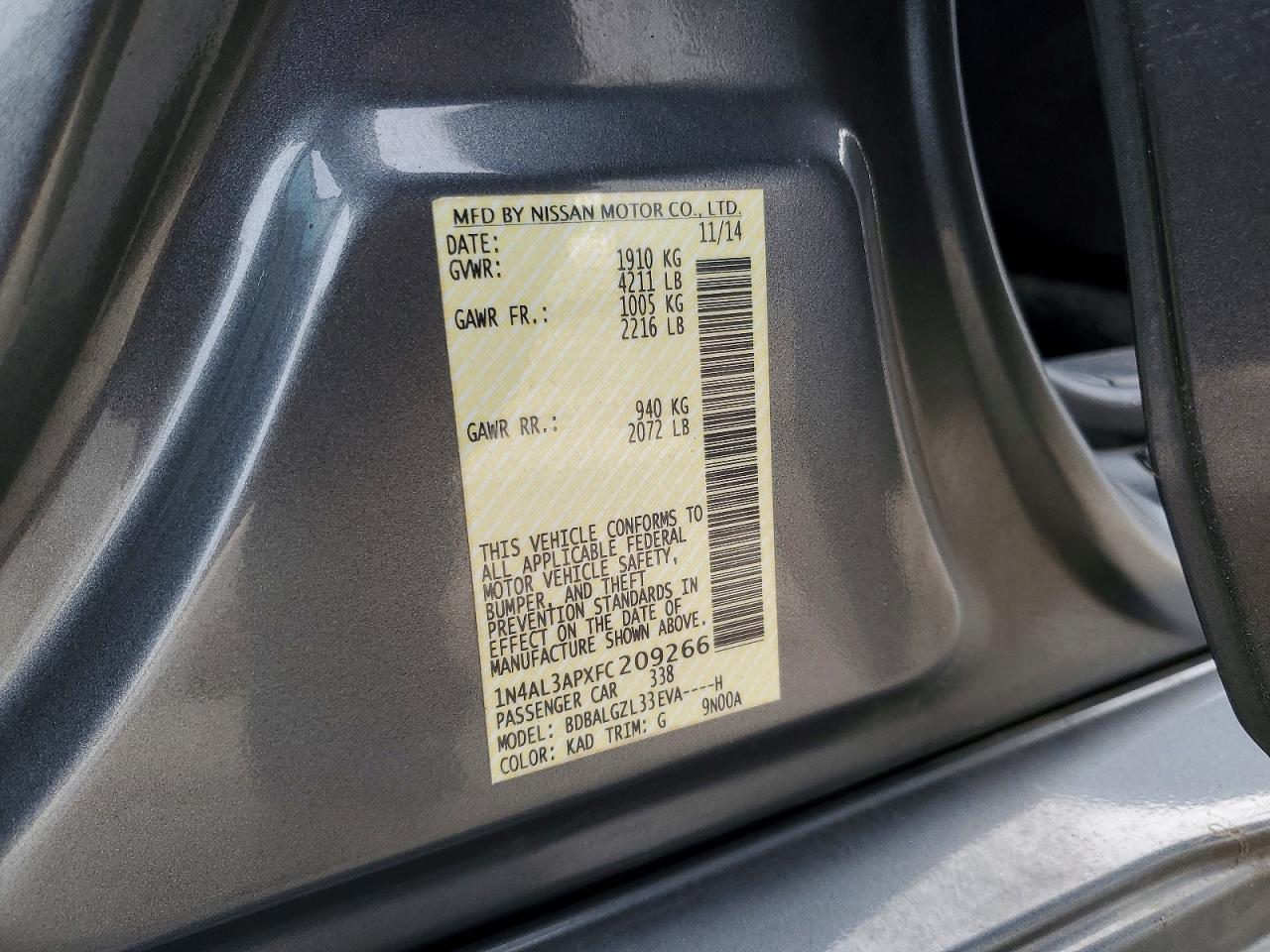 2015 NISSAN ALTIMA 2.5 photo 34