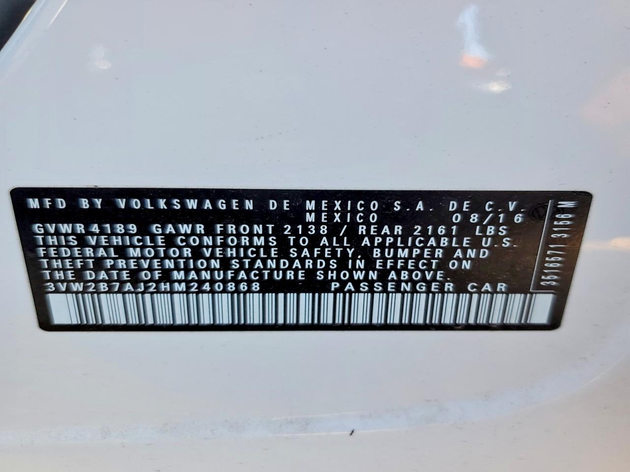 2017 VOLKSWAGEN JETTA S photo 34