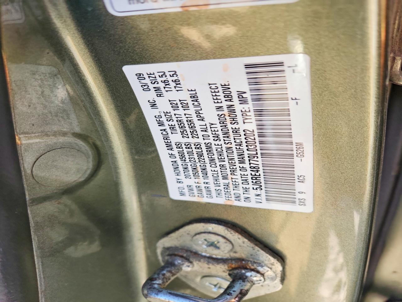 2009 HONDA CR-V EXL photo 13