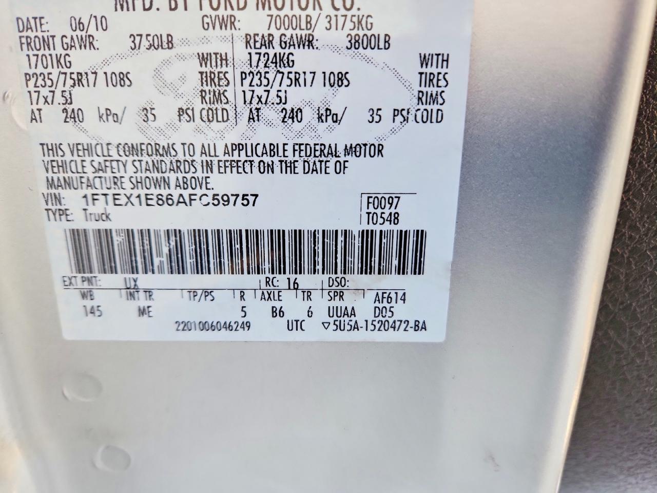 2010 FORD F150 SUPER CAB photo 34