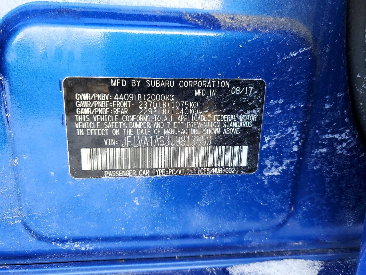 2018 SUBARU WRX photo 12