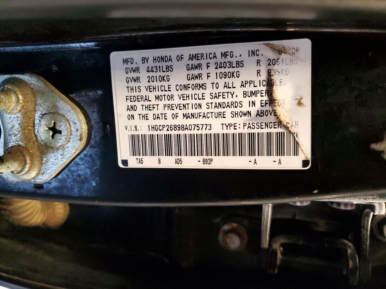 2008 HONDA ACCORD EXL photo 34