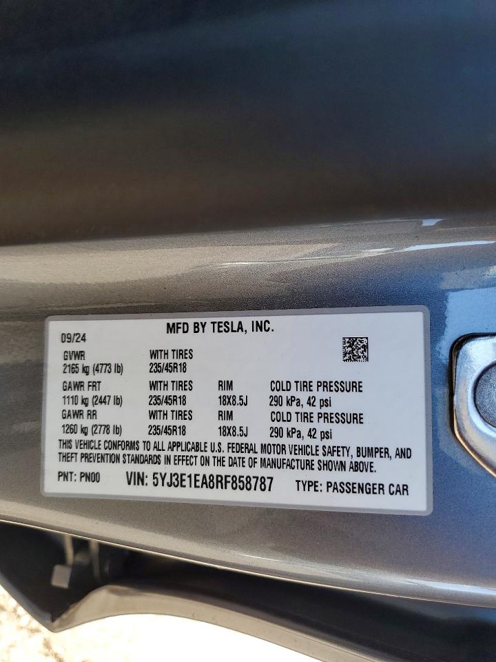 2024 TESLA MODEL 3 photo 34