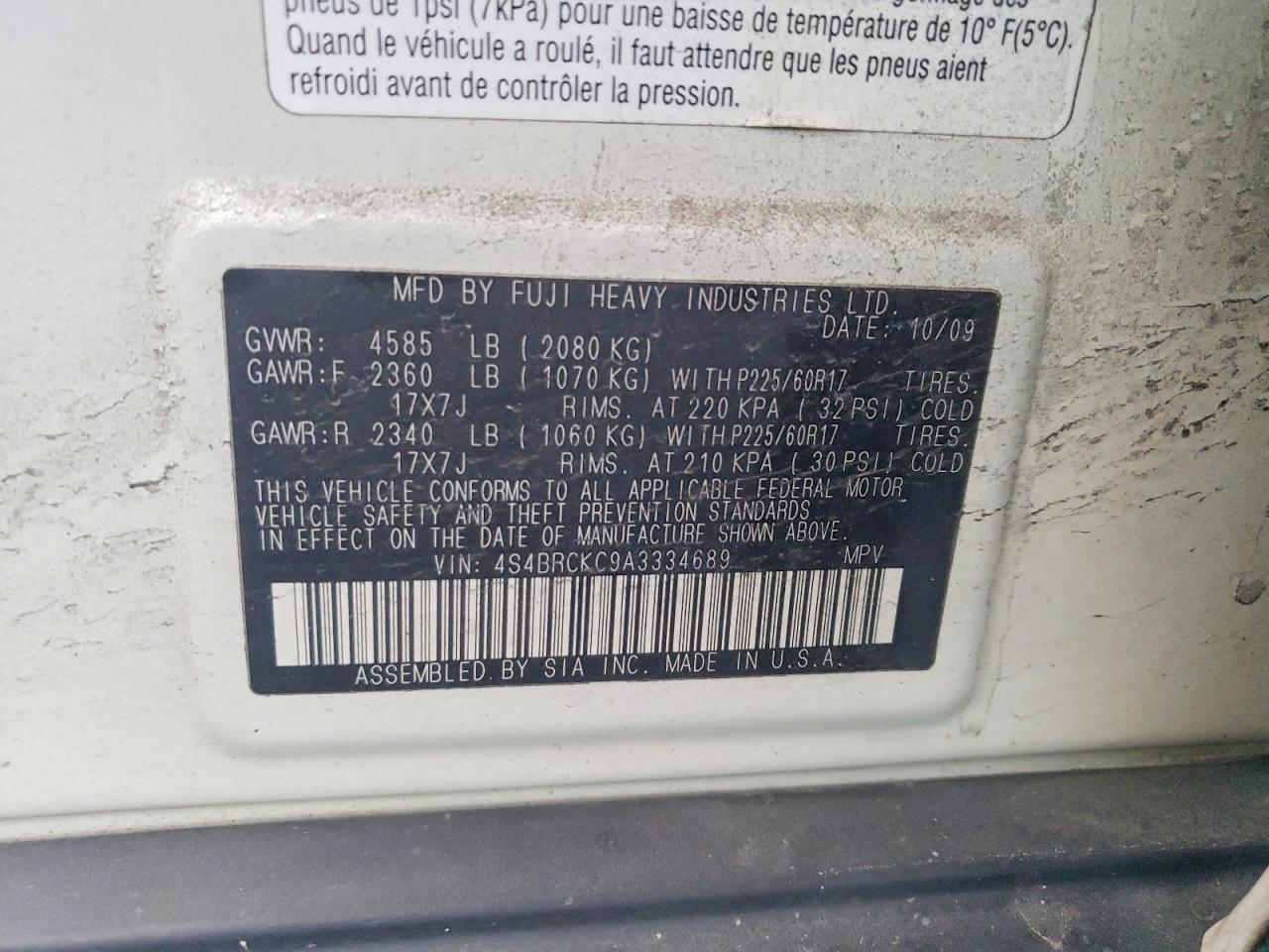 2010 SUBARU OUTBACK 2.5I LIMITED photo 13