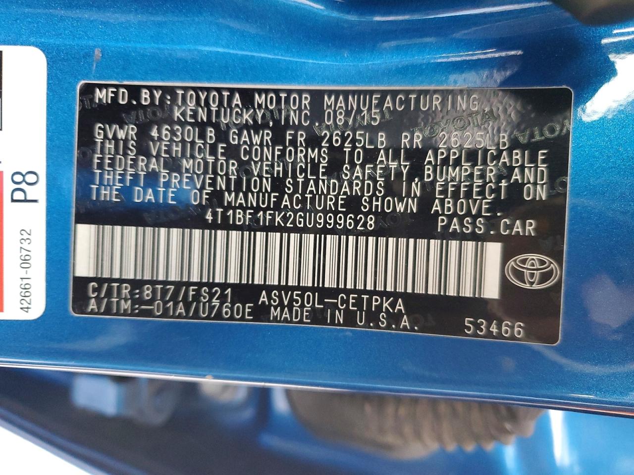 2016 TOYOTA CAMRY LE photo 12