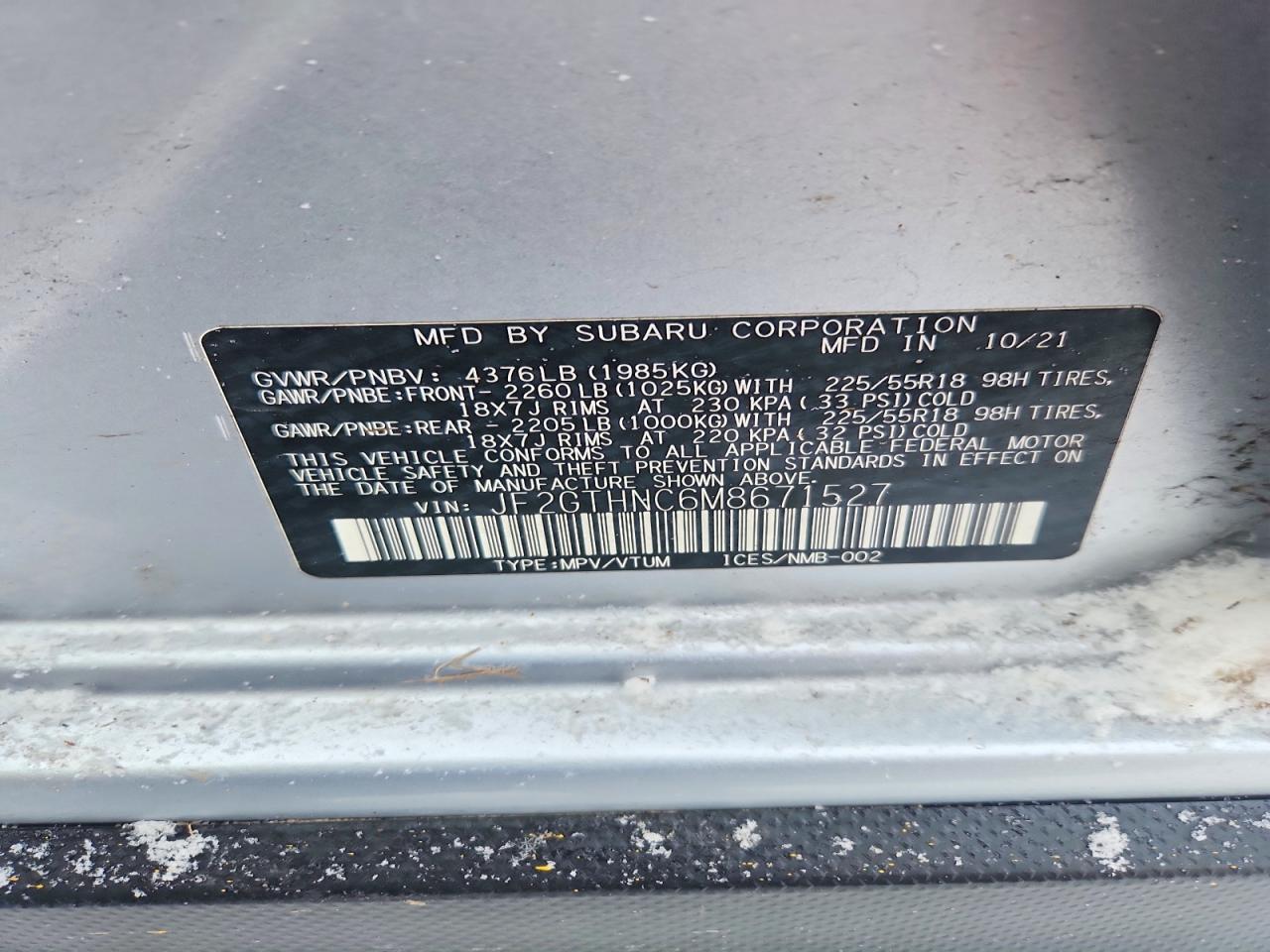 2021 SUBARU CROSSTREK LIMITED photo 13