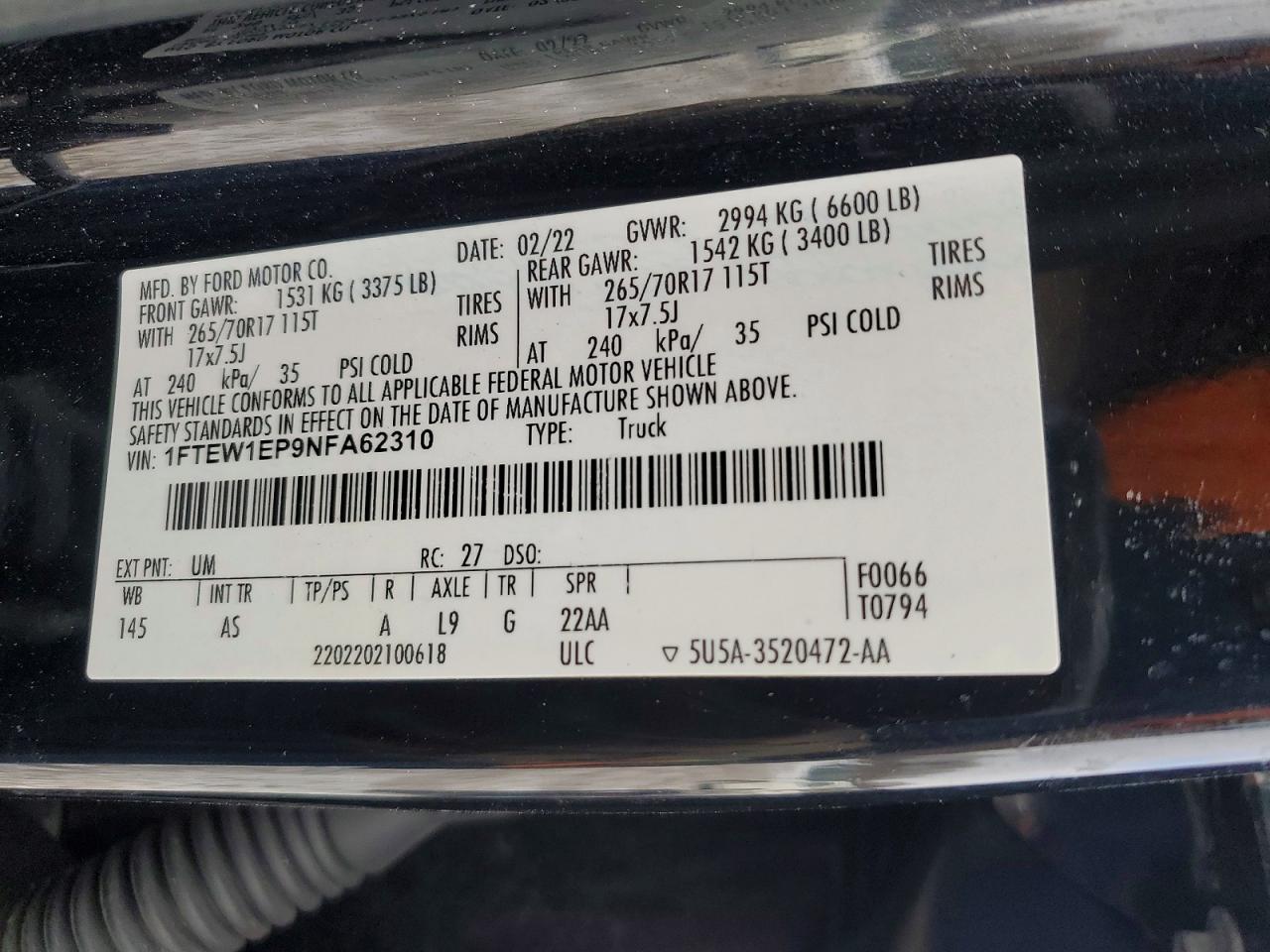 2022 FORD F150 SUPERCREW photo 25