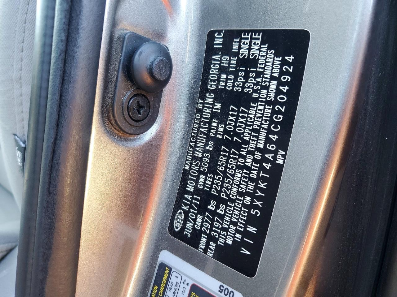 2012 KIA SORENTO BASE photo 14