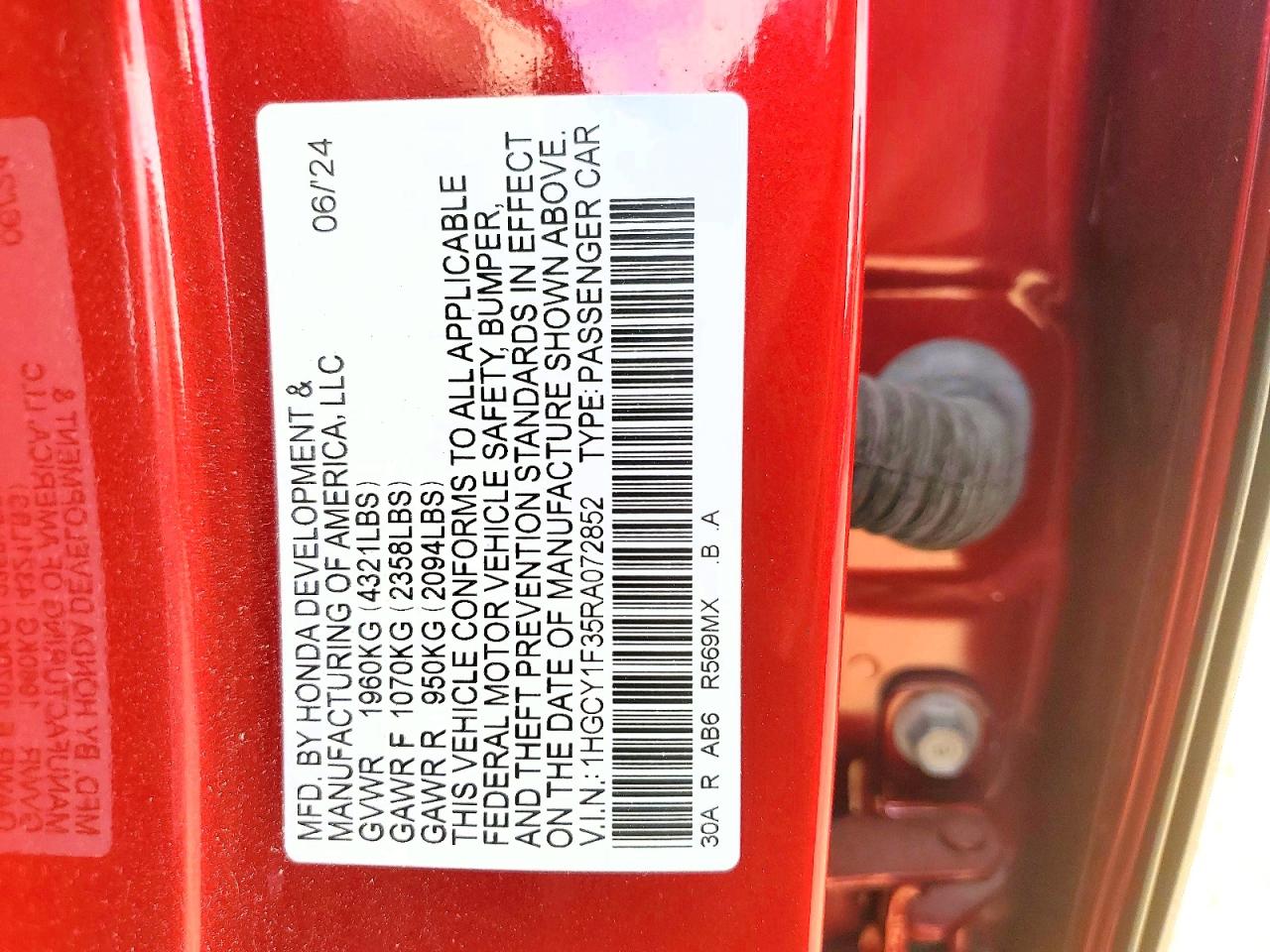 2024 HONDA ACCORD EX photo 34