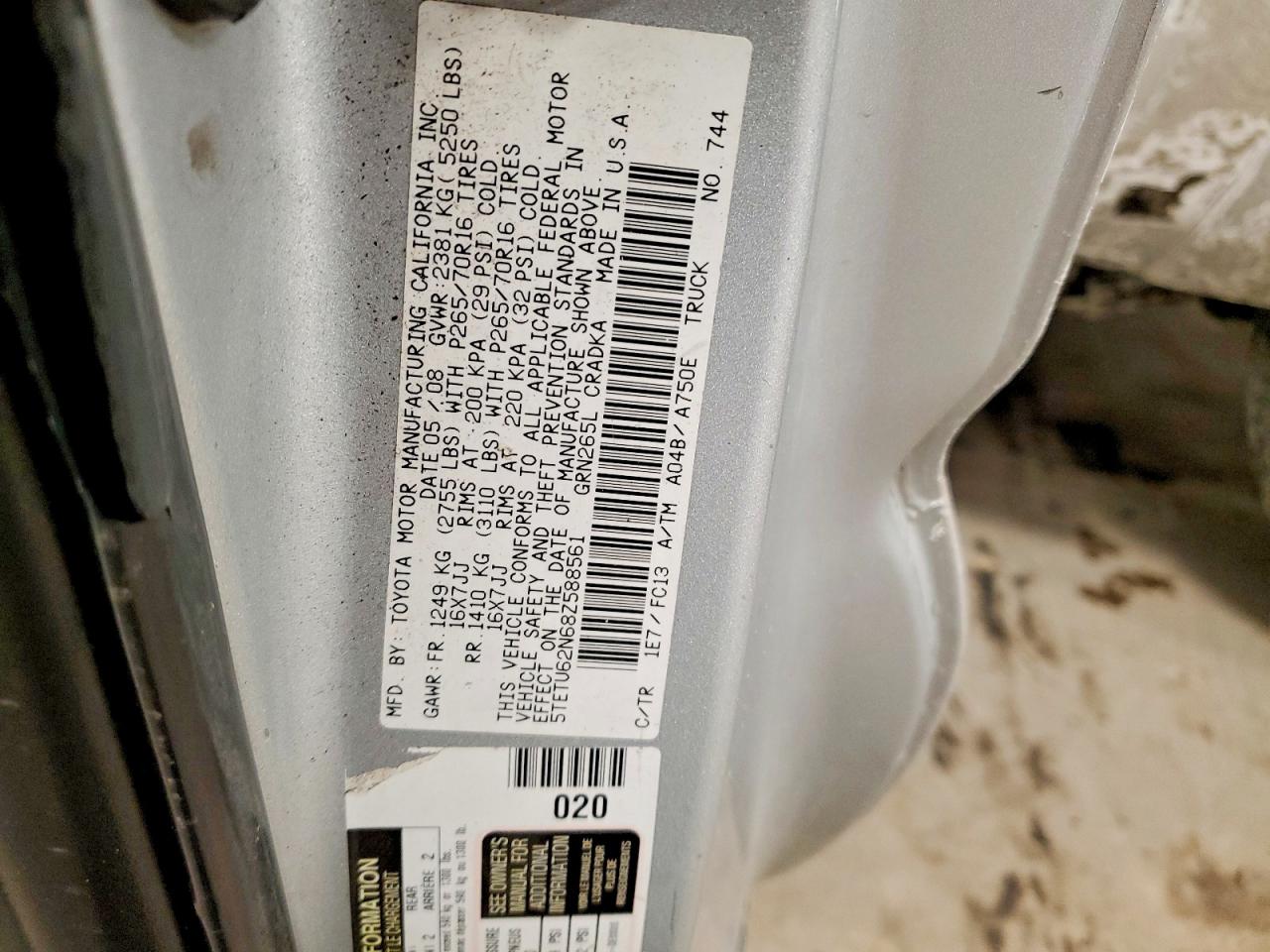 2008 TOYOTA TACOMA PRERUNNER ACCESS CAB photo 23