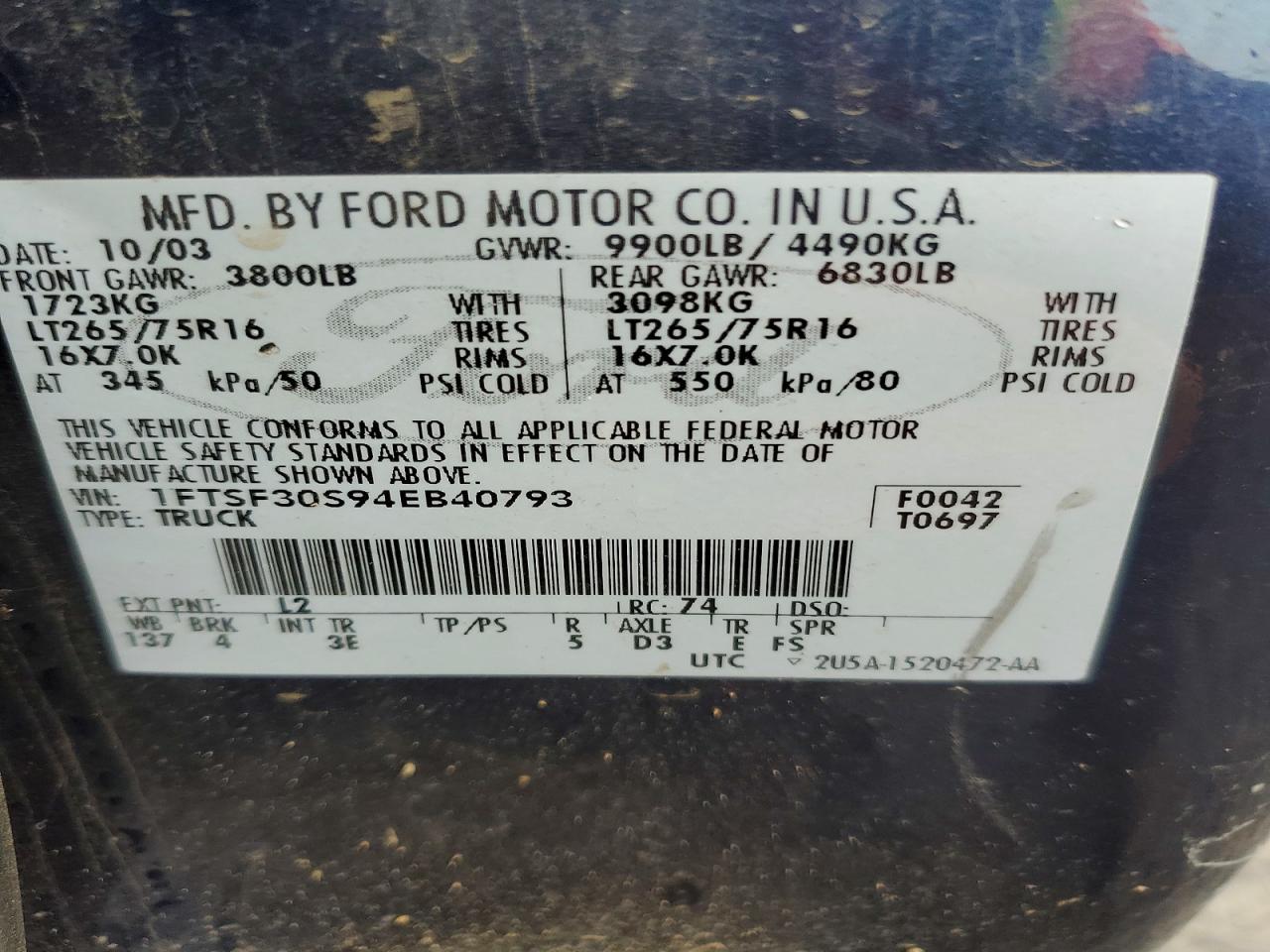 2004 FORD F350 SRW SUPER DUTY photo 12