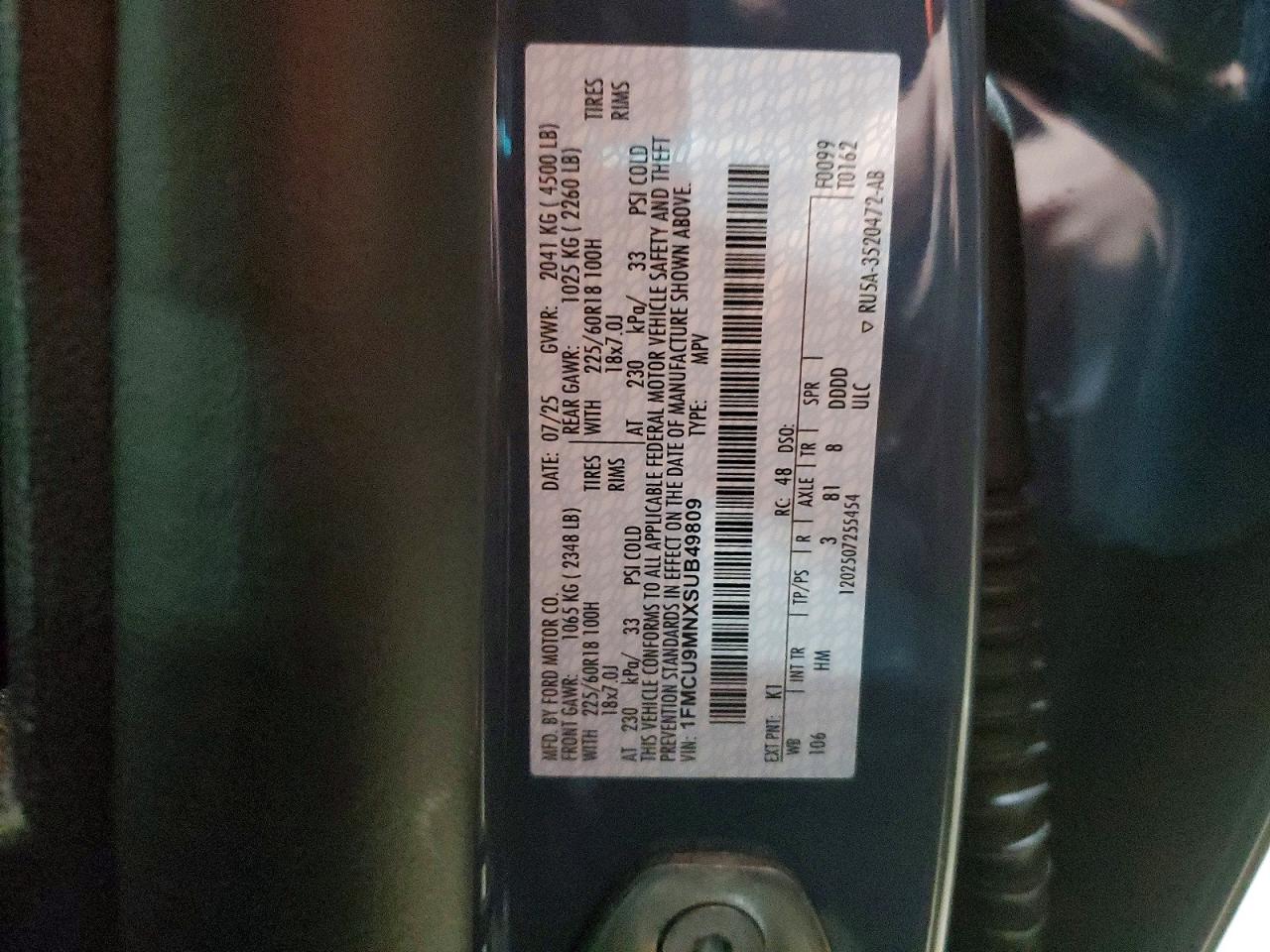 2025 FORD ESCAPE ST LINE photo 37