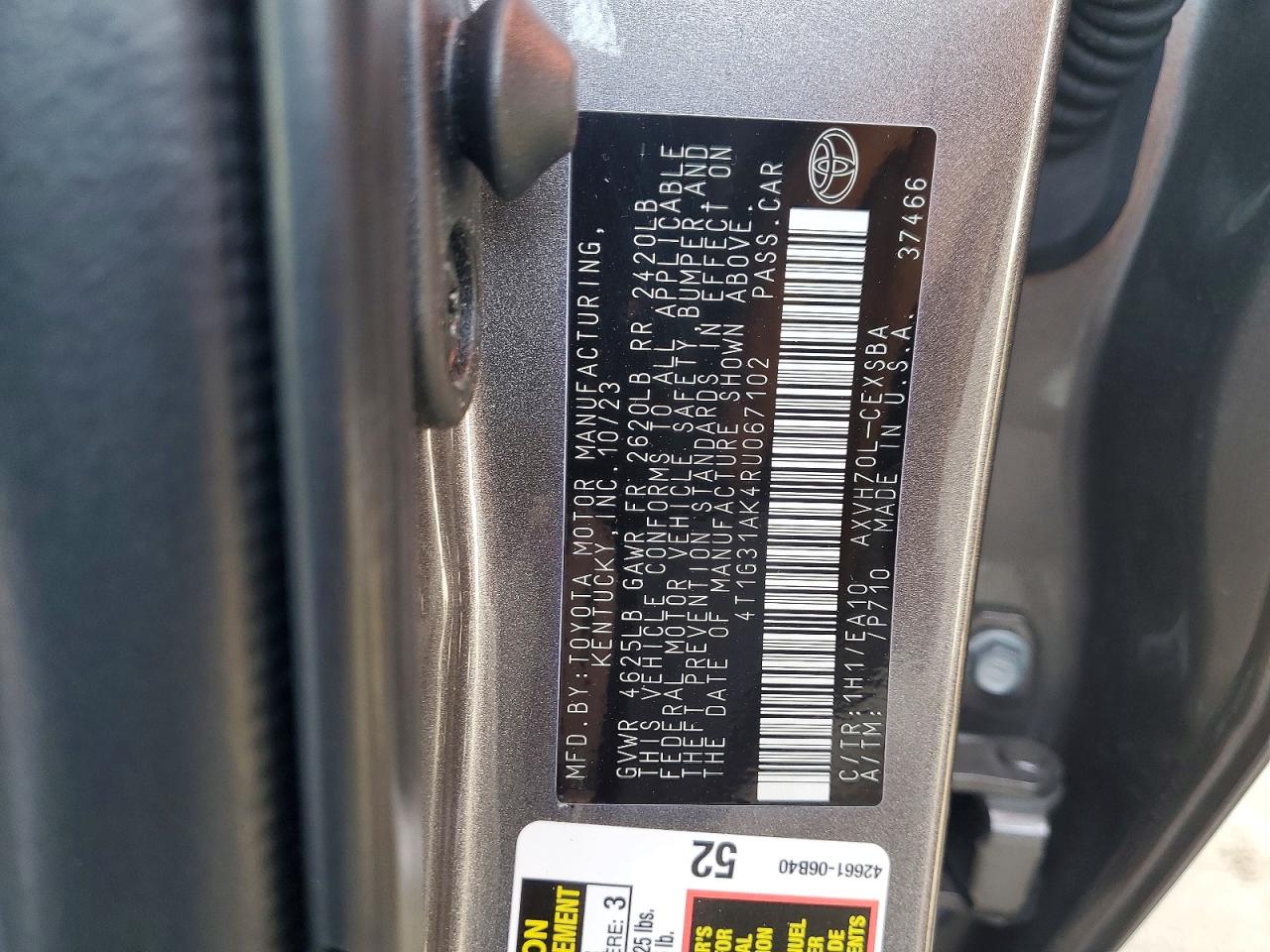 2024 TOYOTA CAMRY SE NIGHT SHADE photo 12