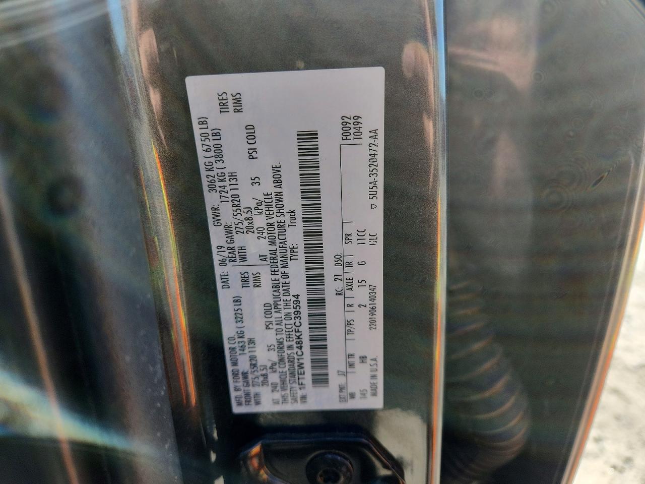 2019 FORD F150 SUPERCREW photo 12