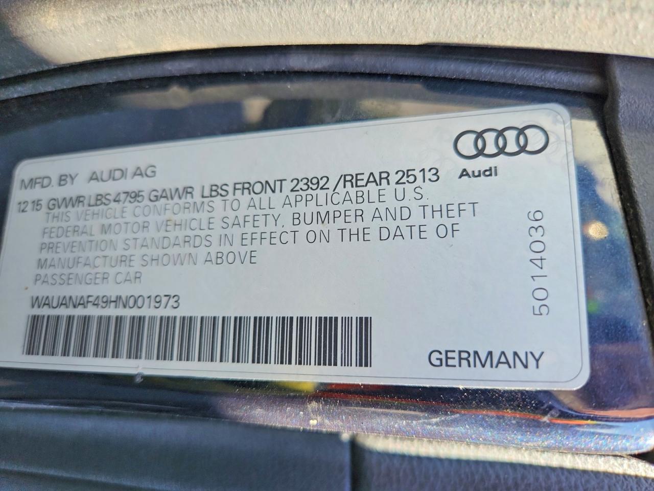 2017 AUDI A4 PREMIUM photo 23