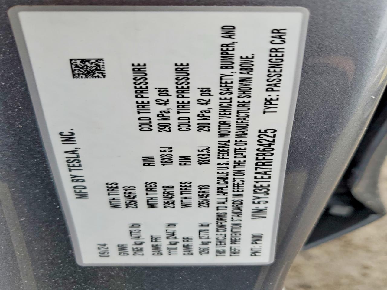 2024 TESLA MODEL 3 photo 23