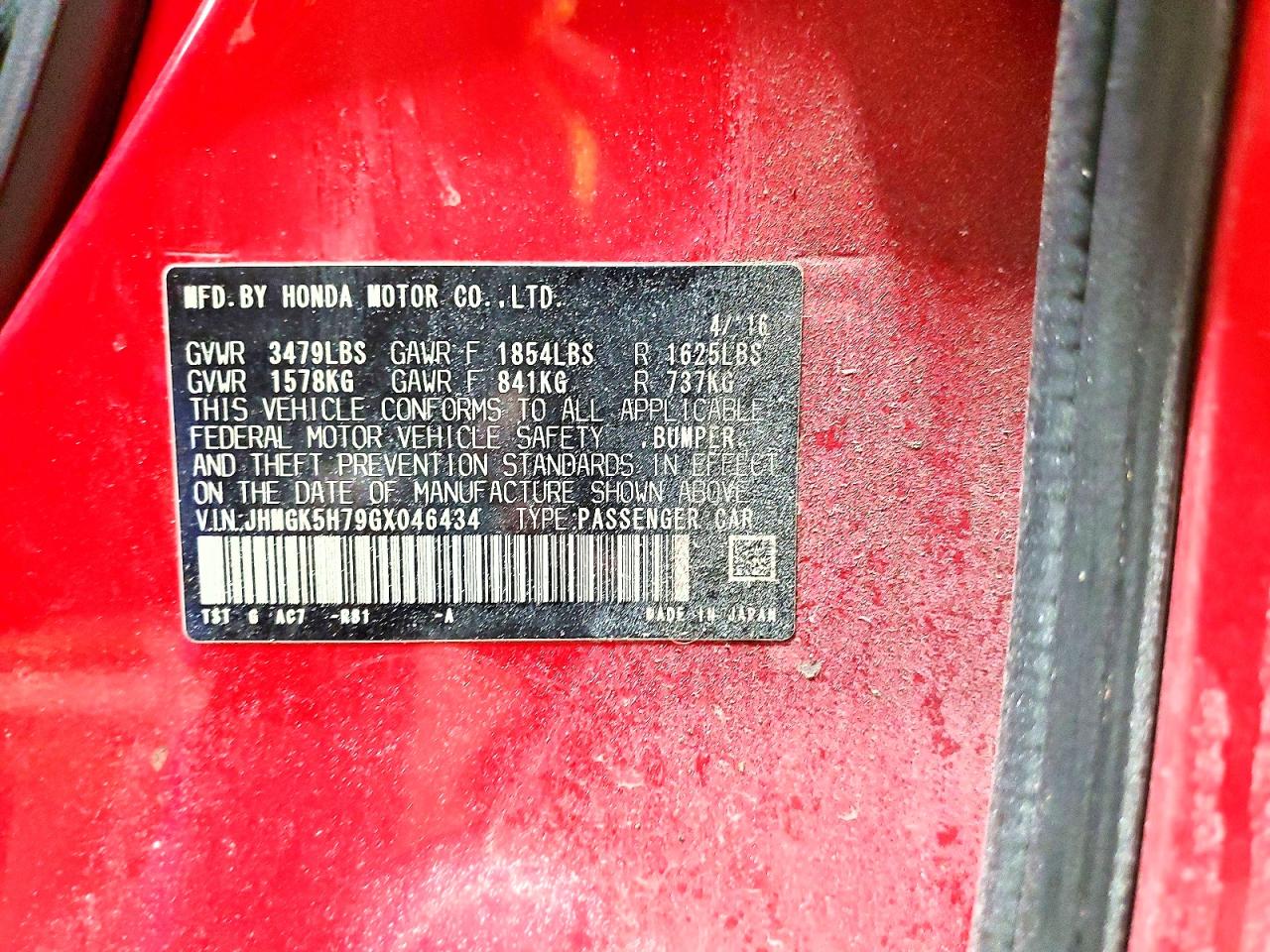 2016 HONDA FIT EX photo 23