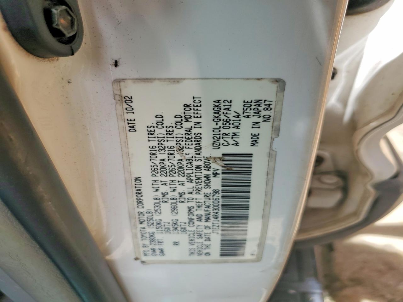 2003 TOYOTA 4RUNNER SR5 photo 37