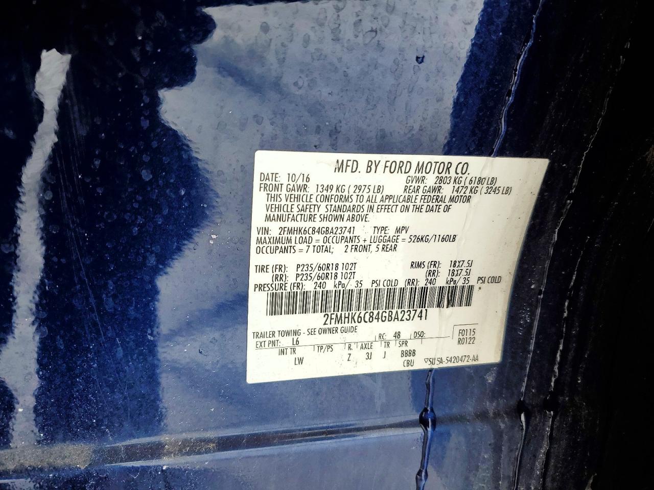 2016 FORD FLEX SEL photo 27