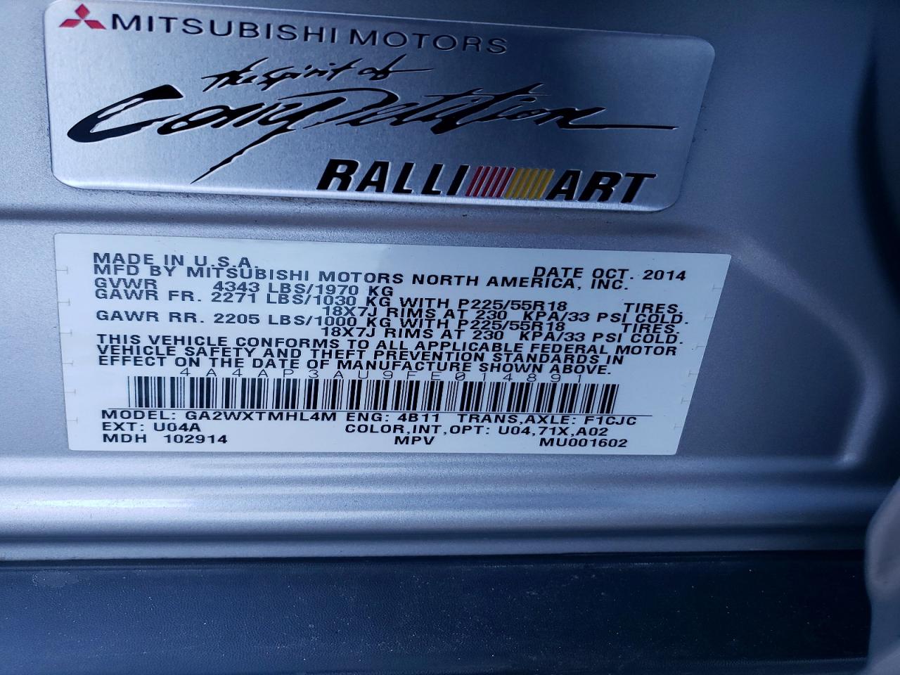 2015 MITSUBISHI OUTLANDER SPORT ES photo 25