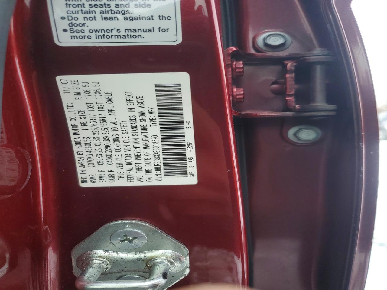 2008 HONDA CR-V LX photo 23