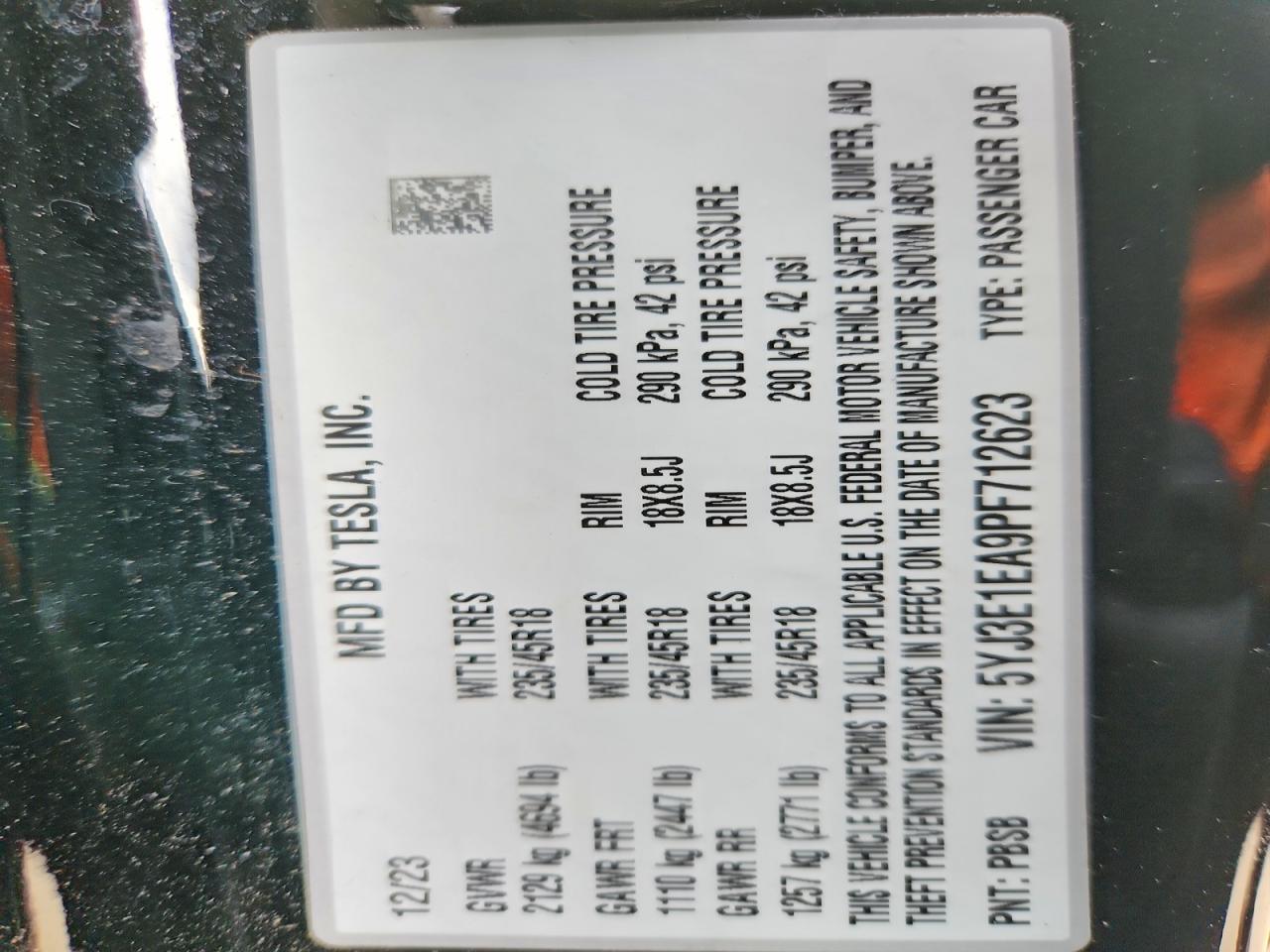 2023 TESLA MODEL 3 photo 12