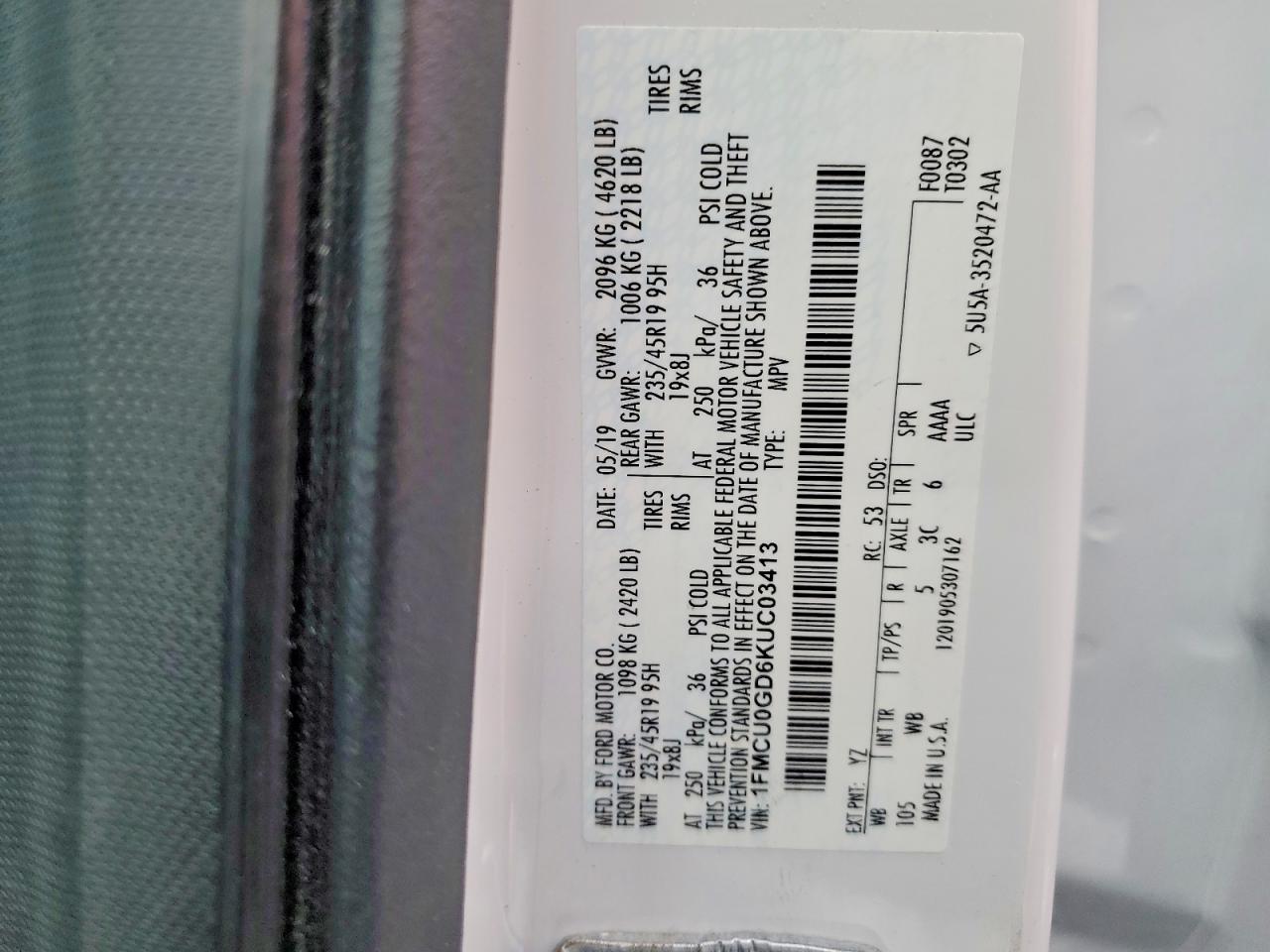 2019 FORD ESCAPE SE photo 37
