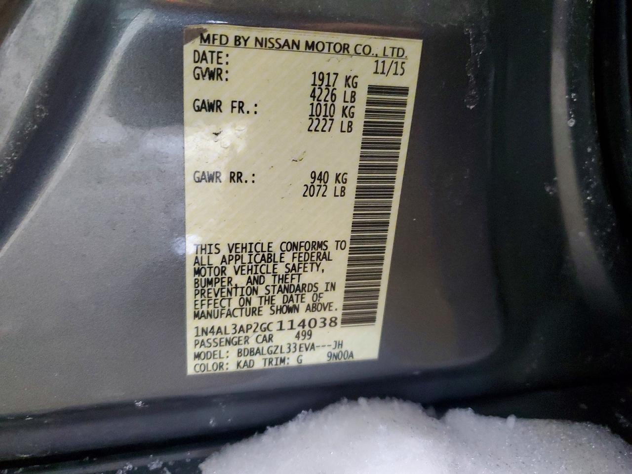 2016 NISSAN ALTIMA 2.5 S photo 23