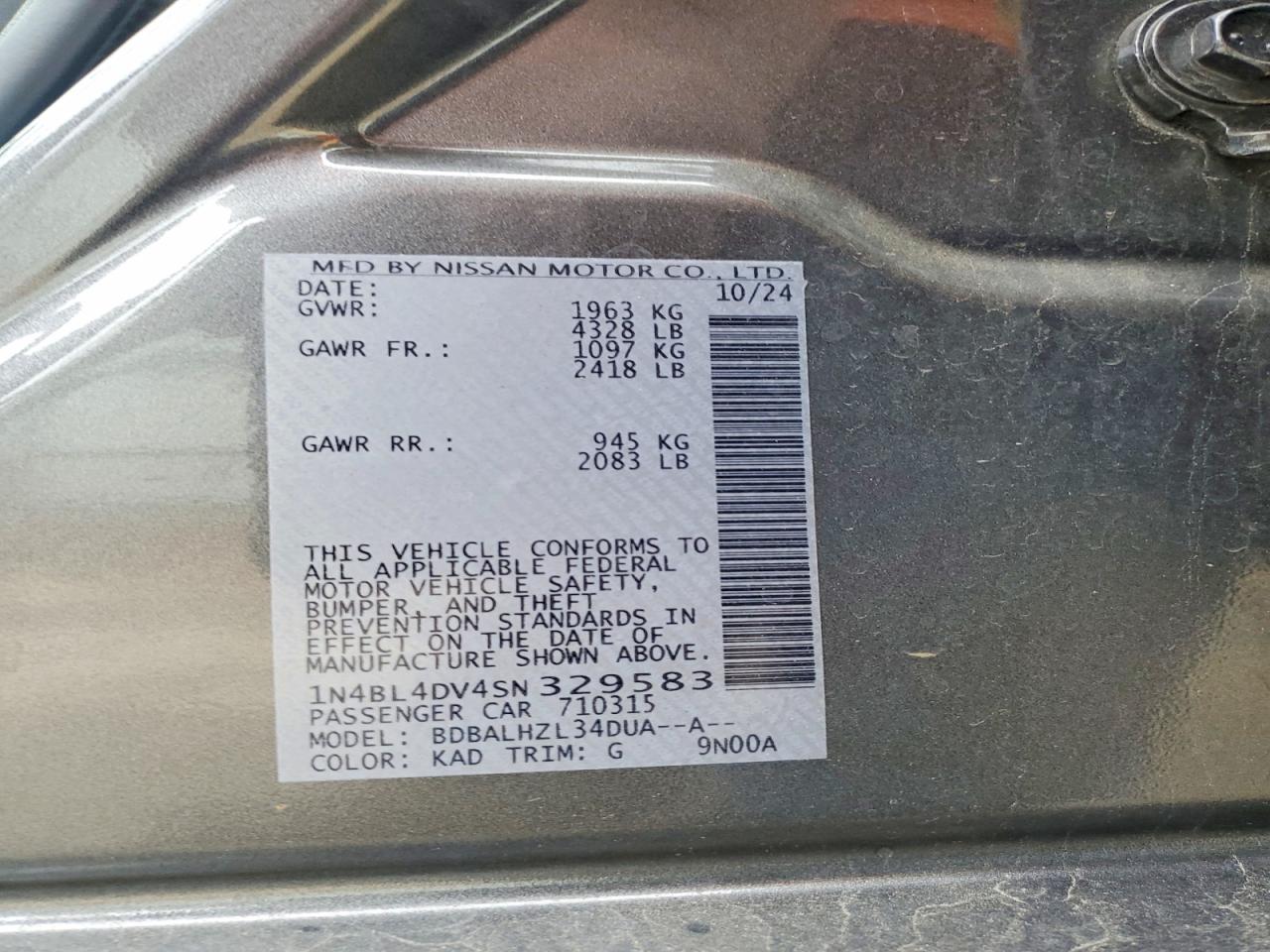 2025 NISSAN ALTIMA SV photo 23