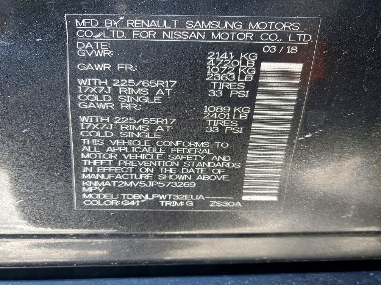 2018 NISSAN ROGUE S photo 13