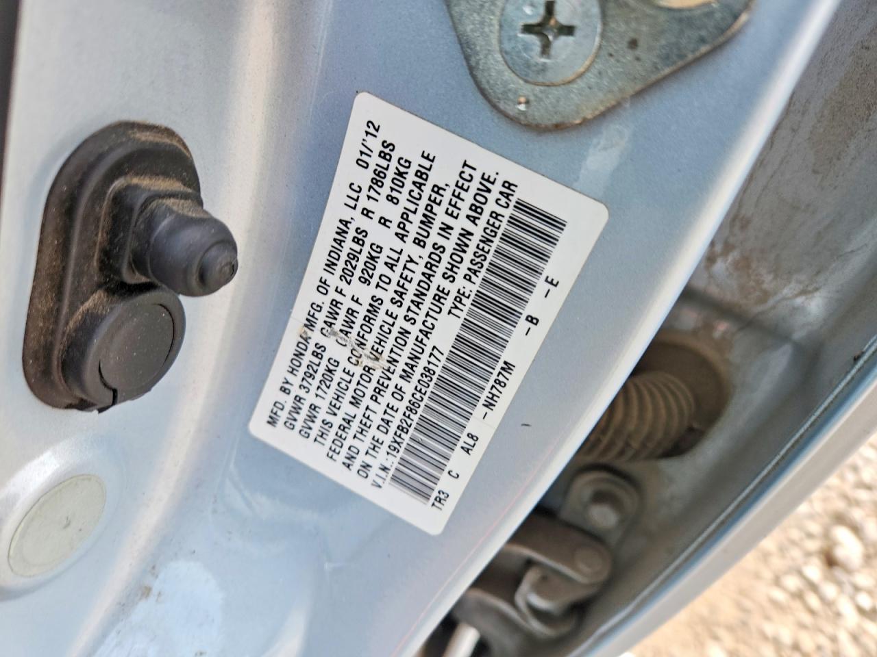 2012 HONDA CIVIC EX photo 23