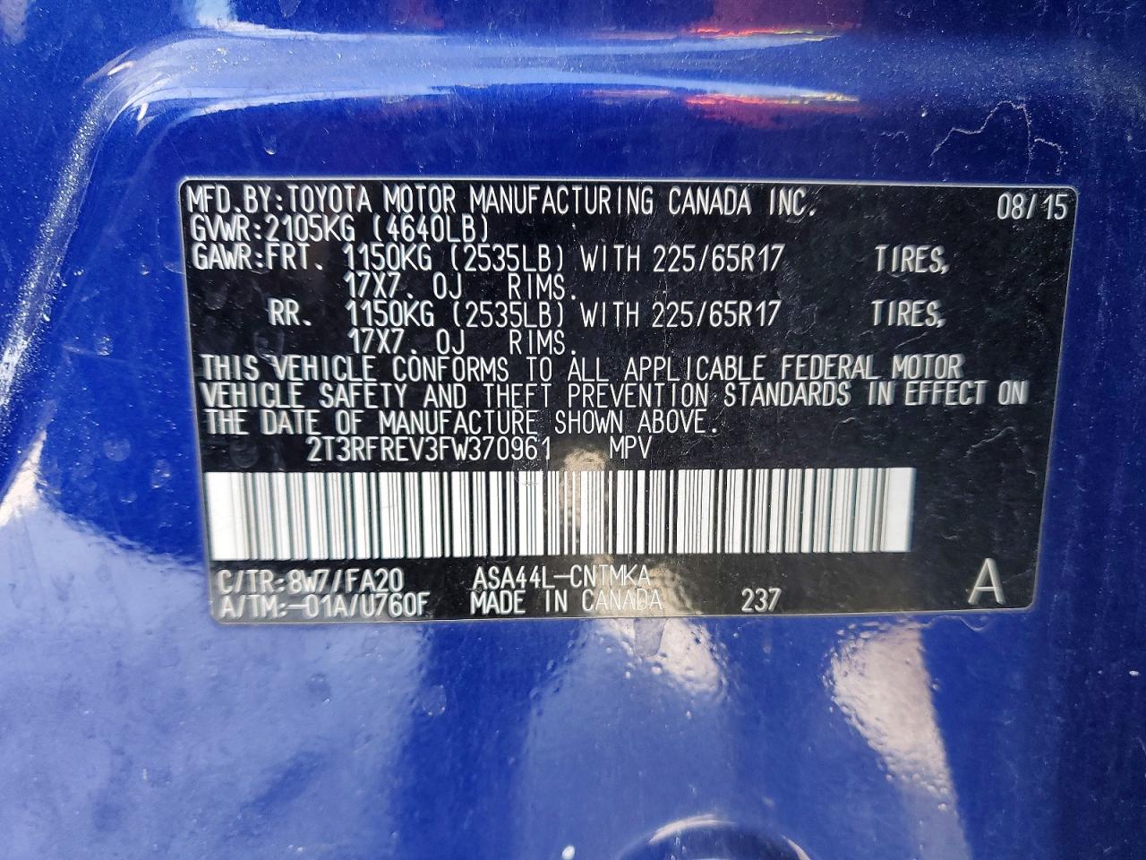 2015 TOYOTA RAV4 XLE photo 37