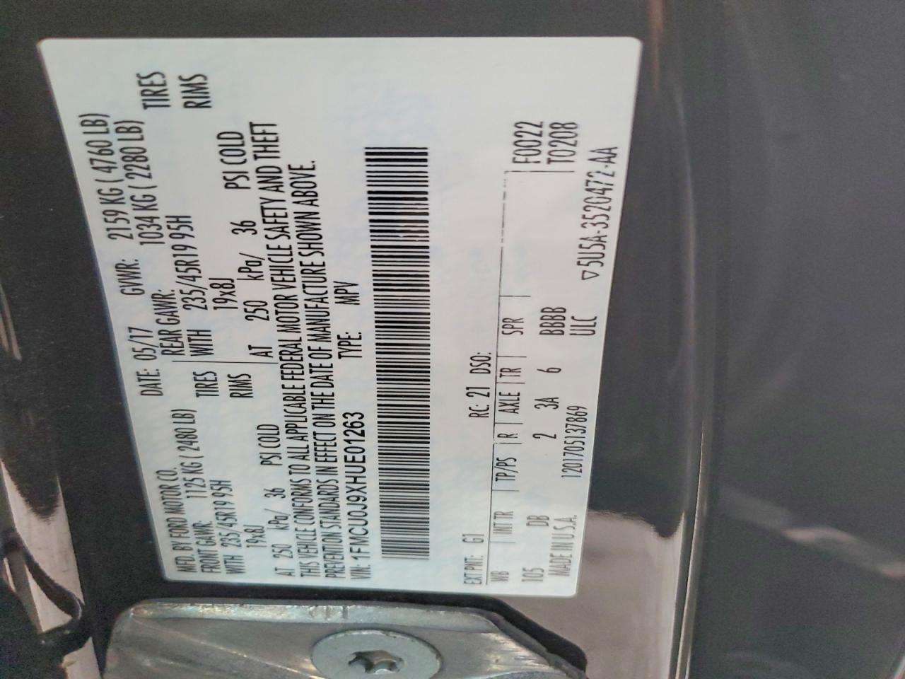 2017 FORD ESCAPE TITANIUM photo 25