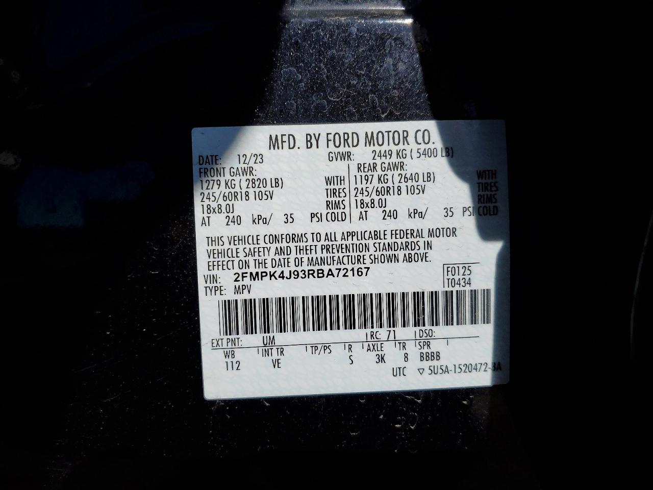 2024 FORD EDGE SEL photo 14