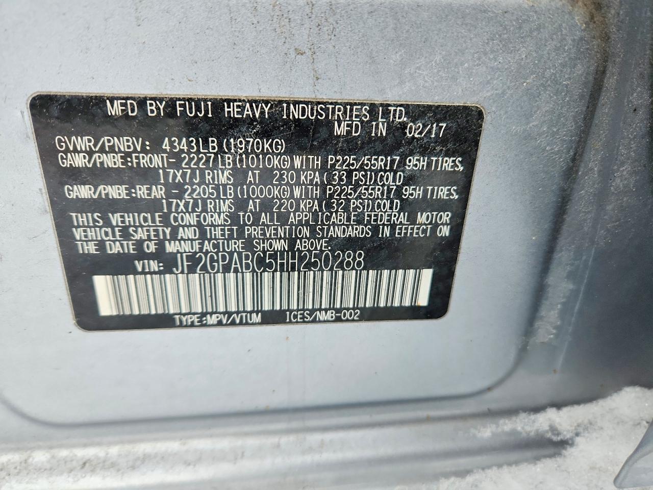 2017 SUBARU CROSSTREK PREMIUM photo 25