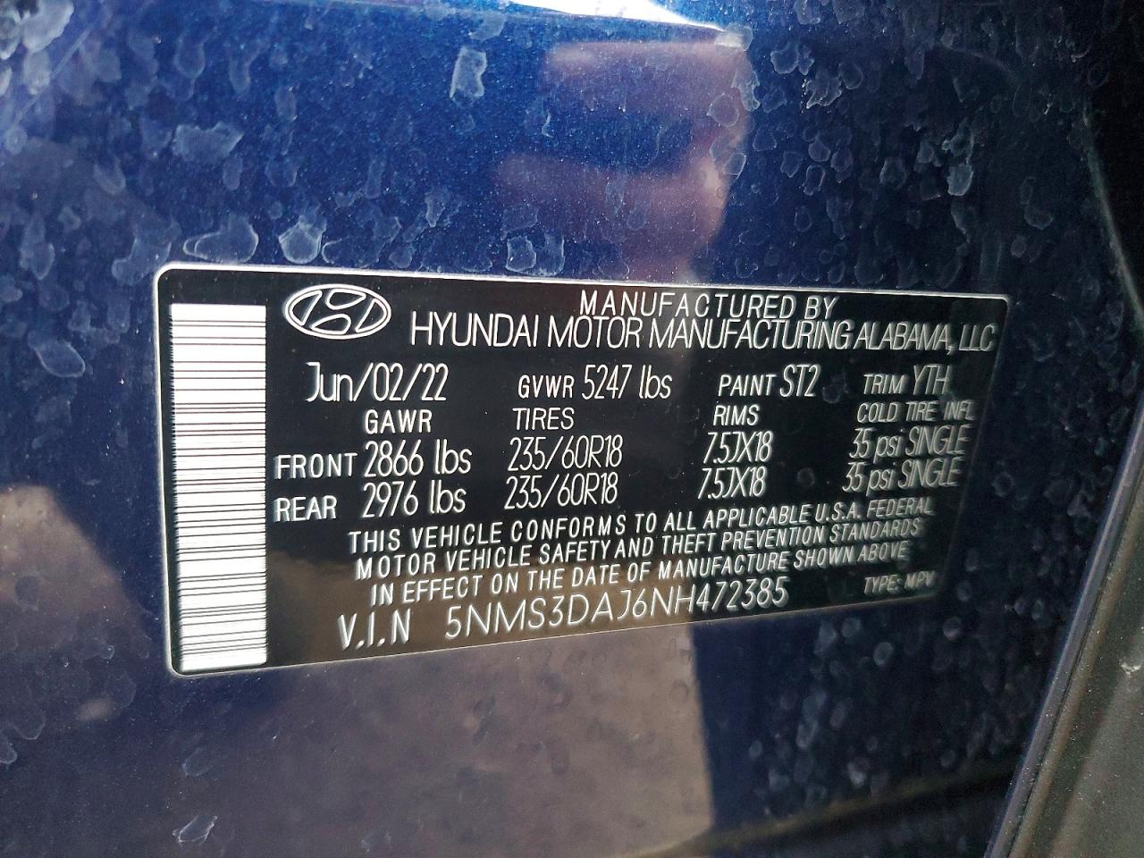 2022 HYUNDAI SANTA FE SEL photo 13