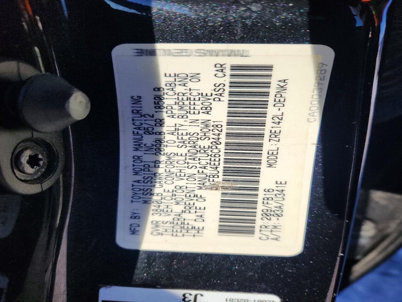 2012 TOYOTA COROLLA BASE photo 23