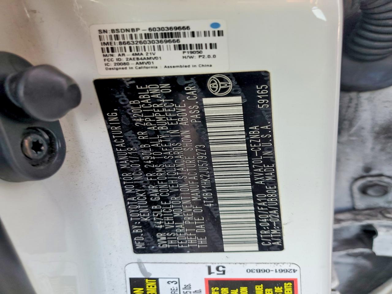 2018 TOYOTA CAMRY LE photo 23