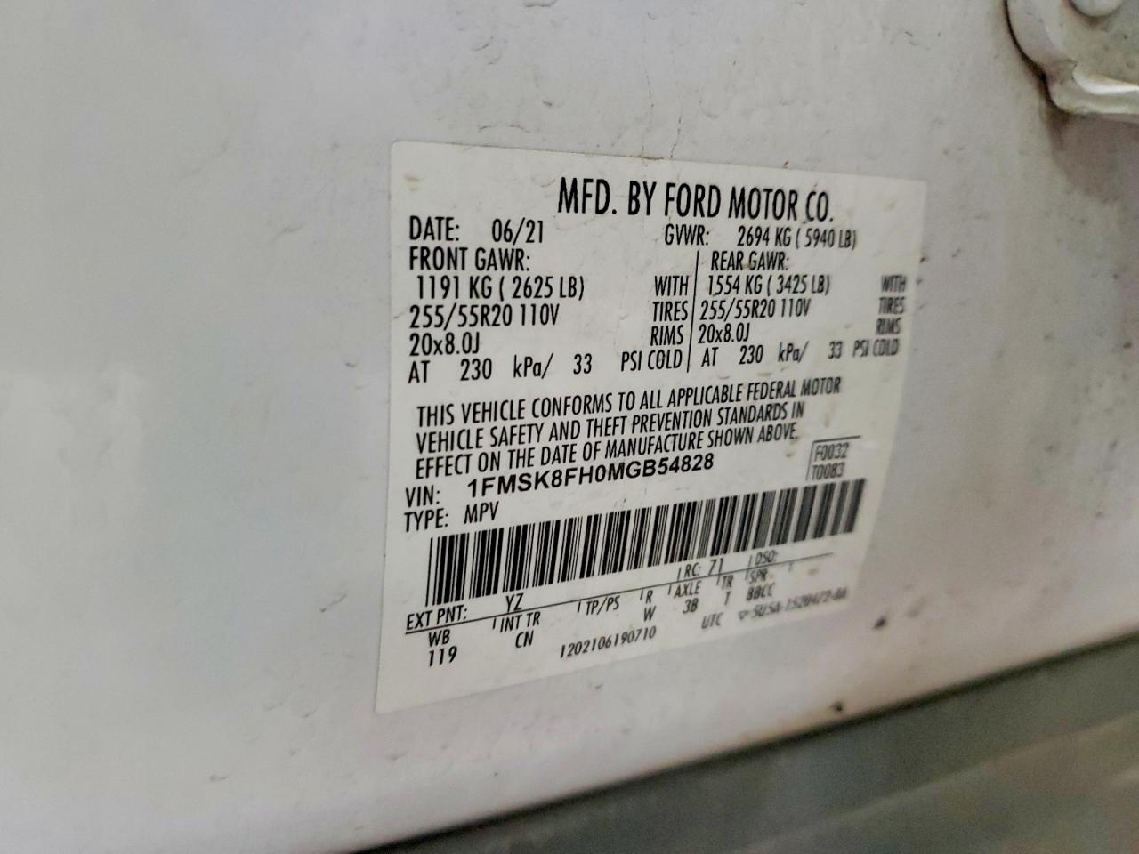 2021 FORD EXPLORER LIMITED photo 13