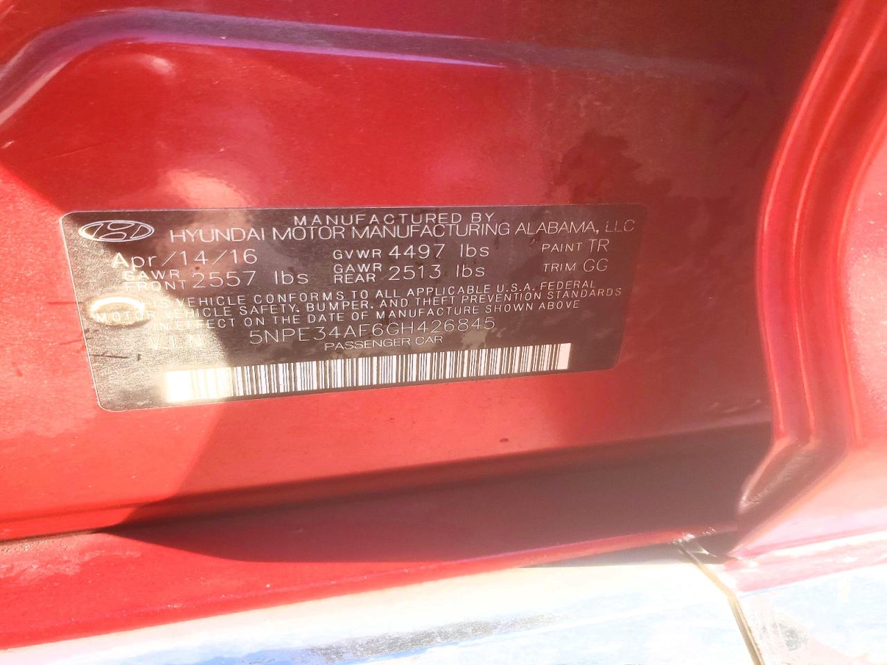 2016 HYUNDAI SONATA SPORT photo 34