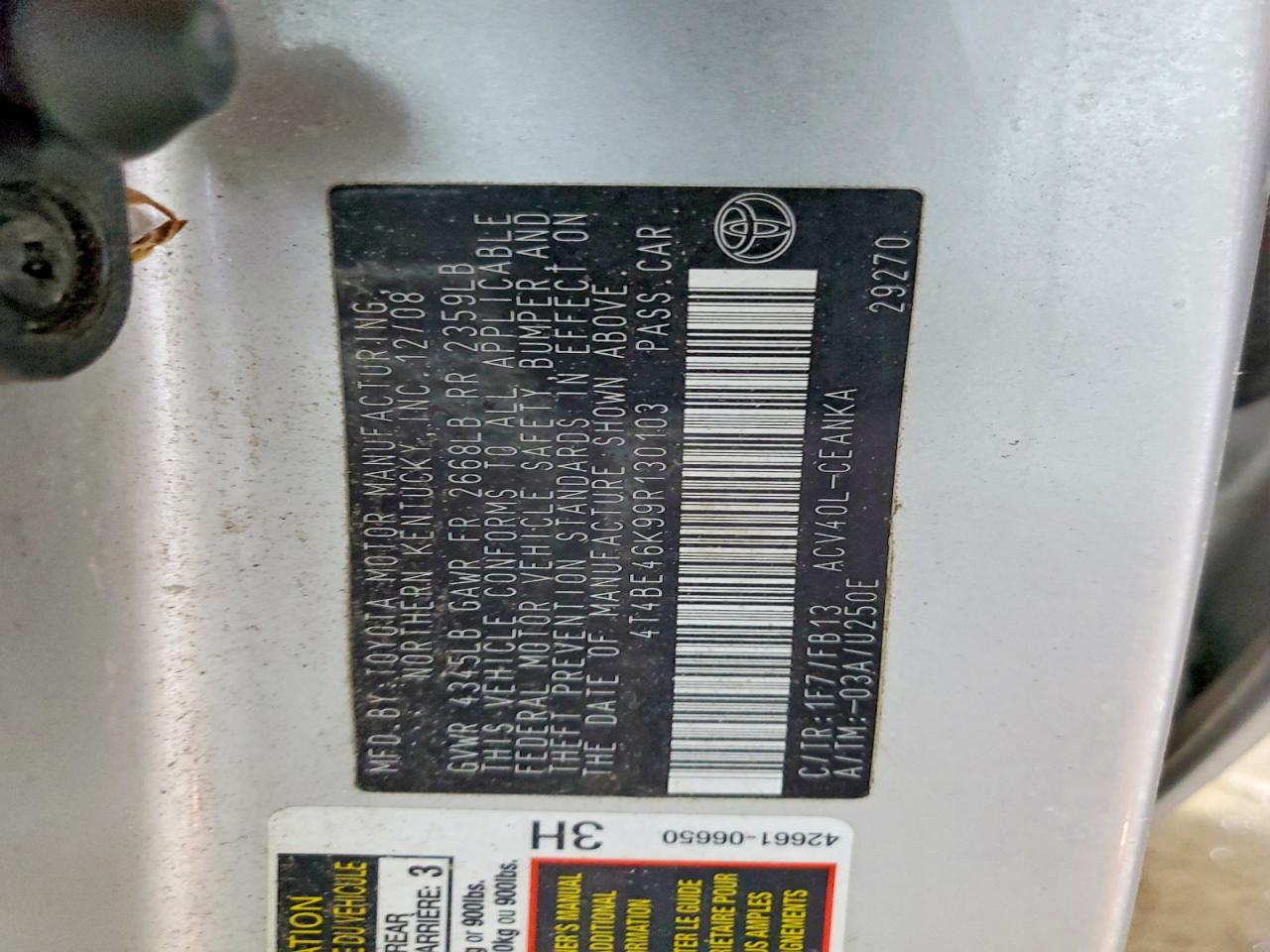 2009 TOYOTA CAMRY LE photo 25