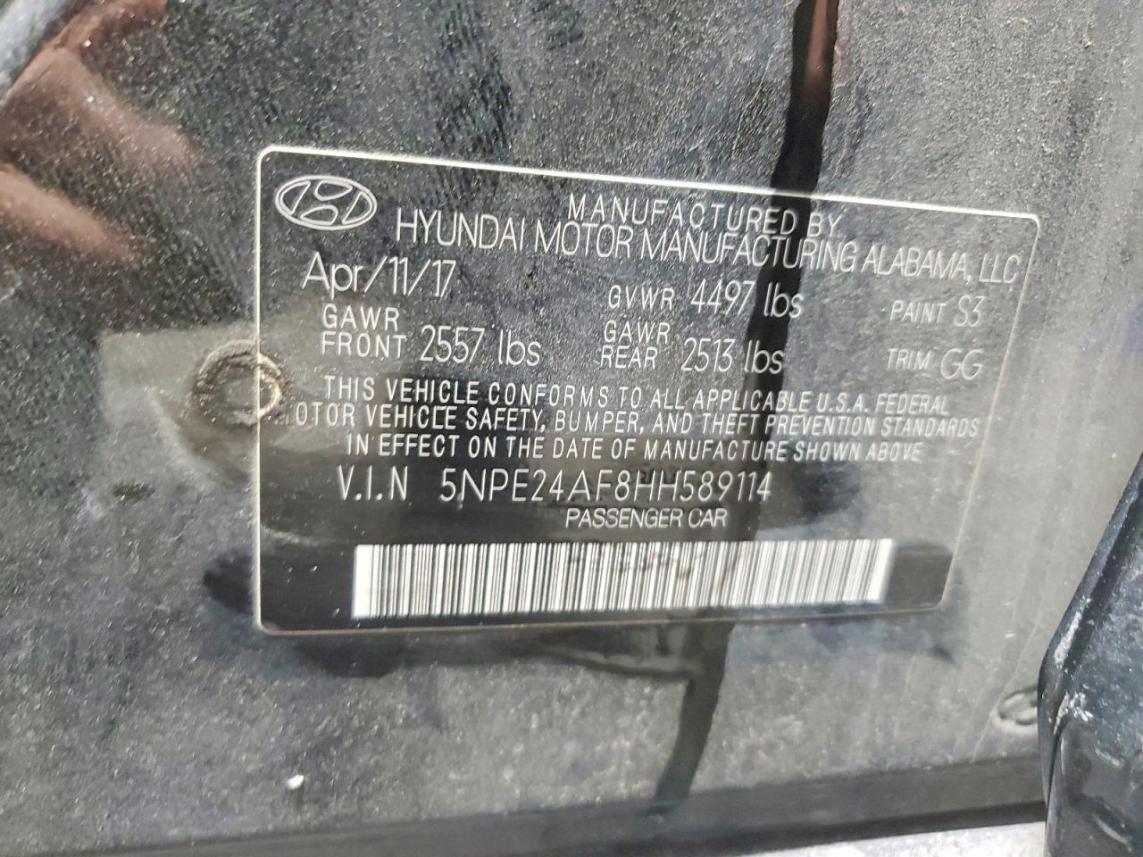 2017 HYUNDAI SONATA SE photo 12