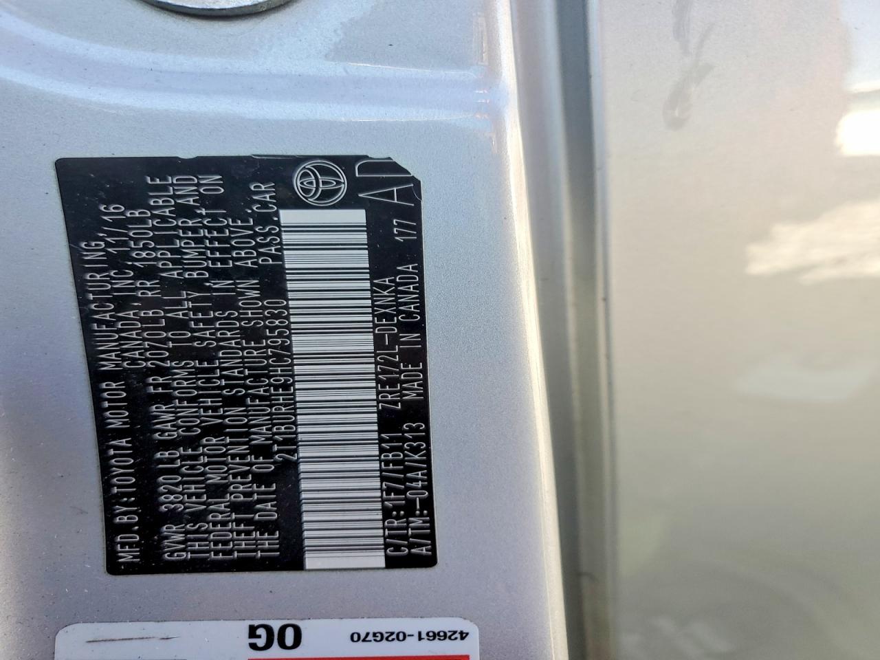 2017 TOYOTA COROLLA L photo 23