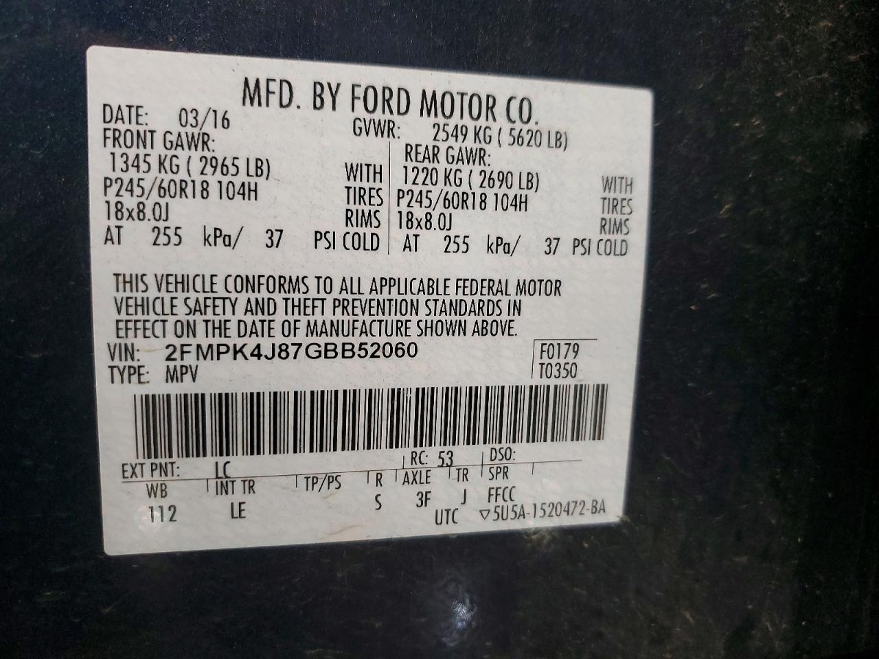 2016 FORD EDGE SEL photo 27