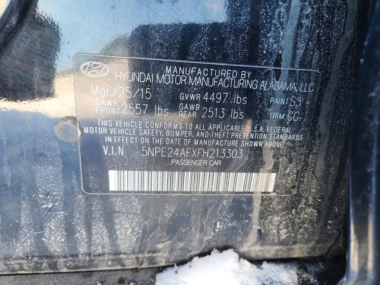 2015 HYUNDAI SONATA SE photo 37