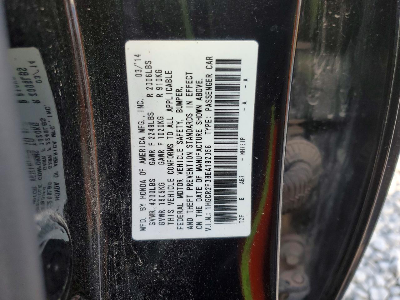 2014 HONDA ACCORD LX photo 23