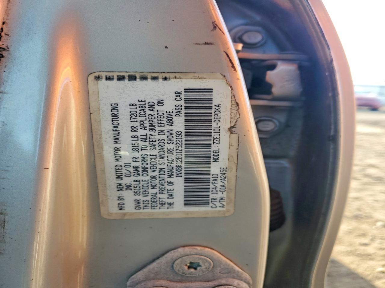 2001 TOYOTA COROLLA photo 12